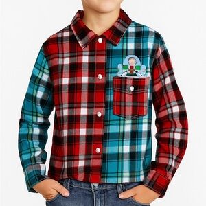 NWT Disney Pixar Holiday Flannel Shirt